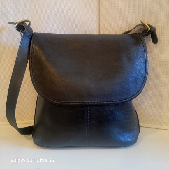 VINTAGE WHITNEY COACH 4115 BLACK LEATHER CROSSBODY HANDBAG - Picture 1 of 8